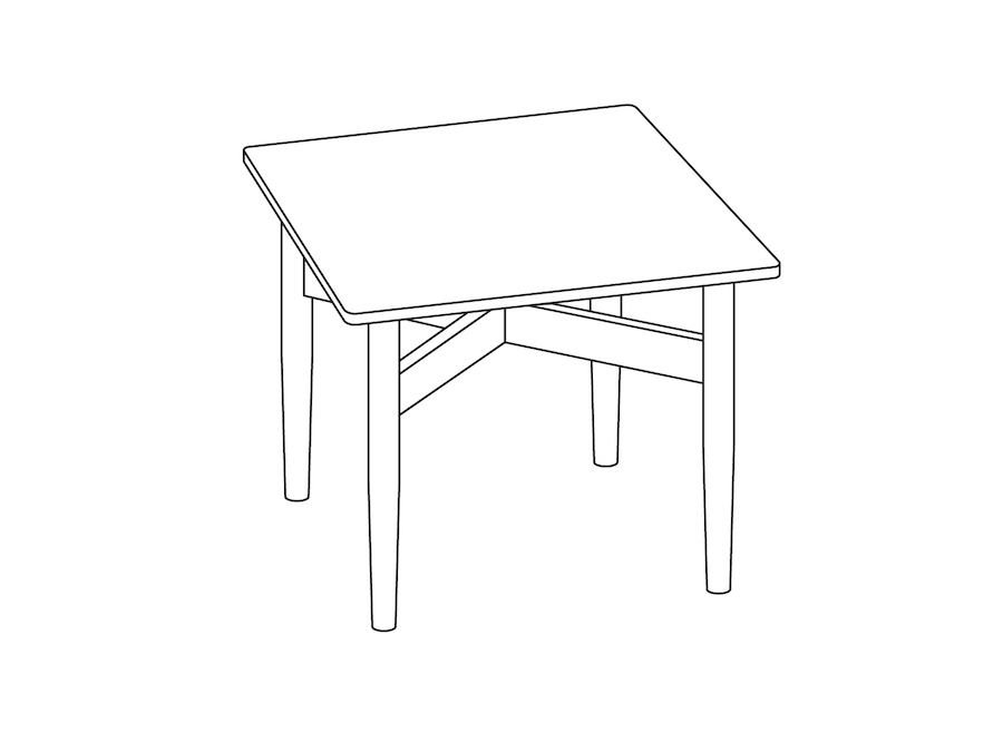 A line drawing - Nemschoff Hemlock Side Table–Square