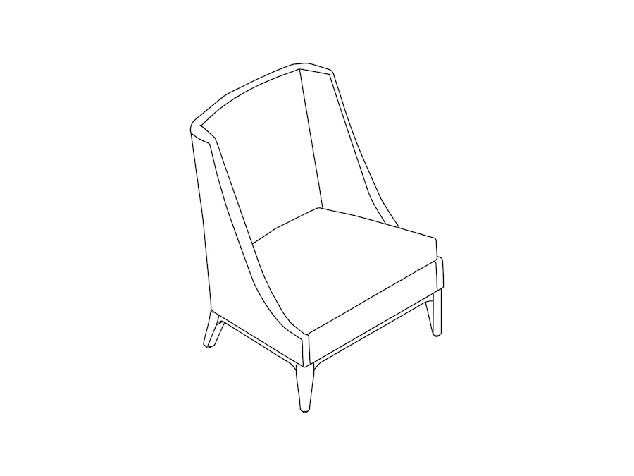 A line drawing - Nemschoff Iris Lounge Chair–Armless
