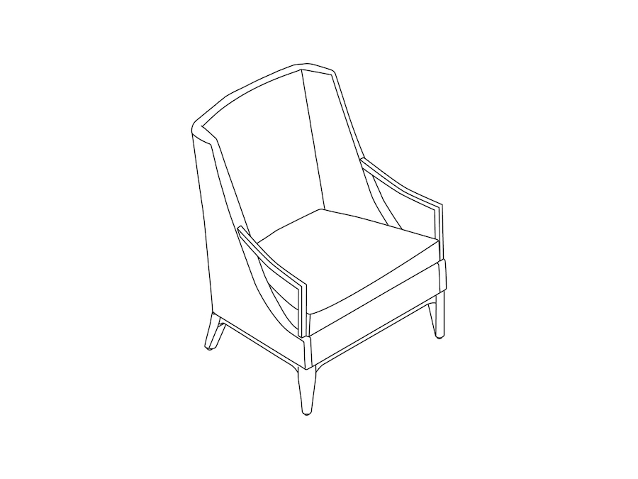 A line drawing - Nemschoff Iris Lounge Chair–With Arms