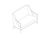 A line drawing - Nemschoff Iris Settee–With Arms
