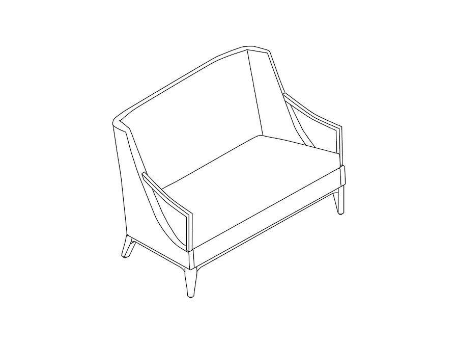A line drawing - Nemschoff Iris Settee–With Arms