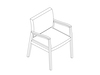 A line drawing - Nemschoff Monarch Chair–With Arms