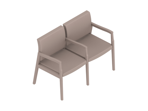 A generic rendering - Nemschoff Monarch Multiple Seating–Divider Arm and Leg–2 Seat