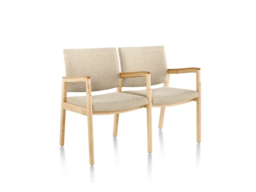 A photo - Nemschoff Monarch Multiple Seating–Divider Arm and Leg–2 Seat