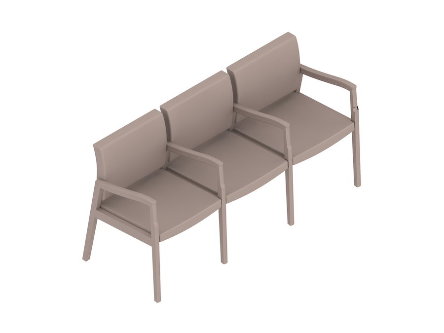 A generic rendering - Nemschoff Monarch Multiple Seating–Divider Arm and Leg–3 Seat