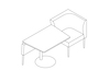 A line drawing - Nemschoff Palisade Booth–Right–1 Seat
