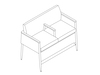 A line drawing - Nemschoff Palisade Easy Access Multiple Seating–With Arms–2 Seat