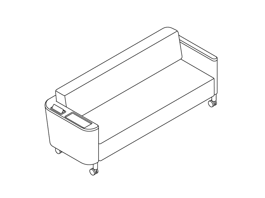 A line drawing - Nemschoff Palisade Flop Sofa–Utility Arm