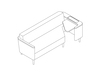 A line drawing - Nemschoff Palisade Flop Sofa–Utility Arm–Adjustable Table
