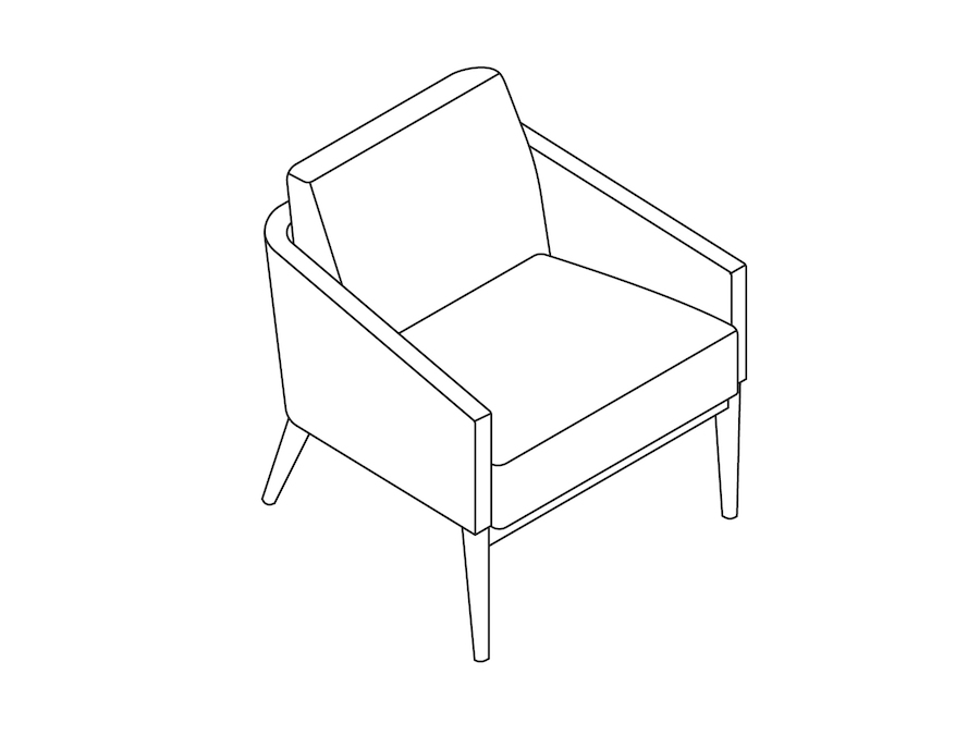 A line drawing - Nemschoff Palisade Lounge Chair–Closed Arm