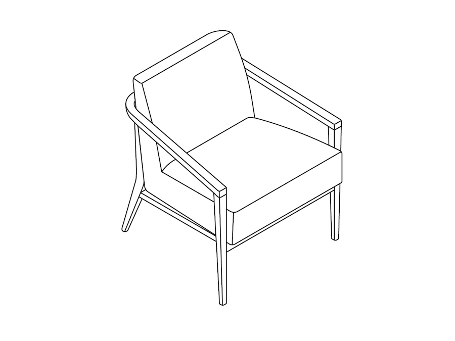 A line drawing - Nemschoff Palisade Lounge Chair–Open Arm