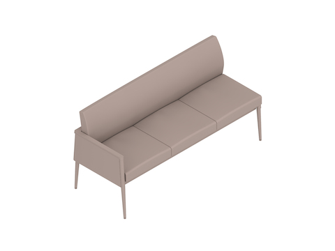 A generic rendering - Nemschoff Palisade Multiple Seating–Left Arm–3 Seat