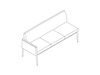 A line drawing - Nemschoff Palisade Multiple Seating–Left Arm–3 Seat