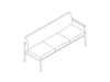 A line drawing - Nemschoff Palisade Multiple Seating–Right Arm–3 Seat