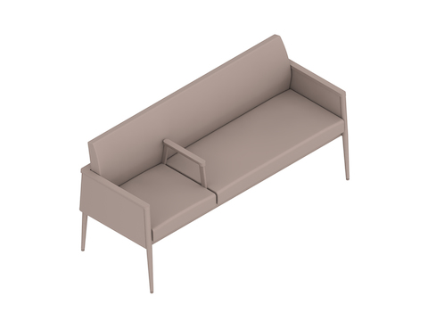 A generic rendering - Nemschoff Palisade Plus Chair–Divider Arm–Left Side Single Chair
