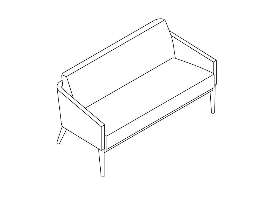 A line drawing - Nemschoff Palisade Settee–Closed Arm