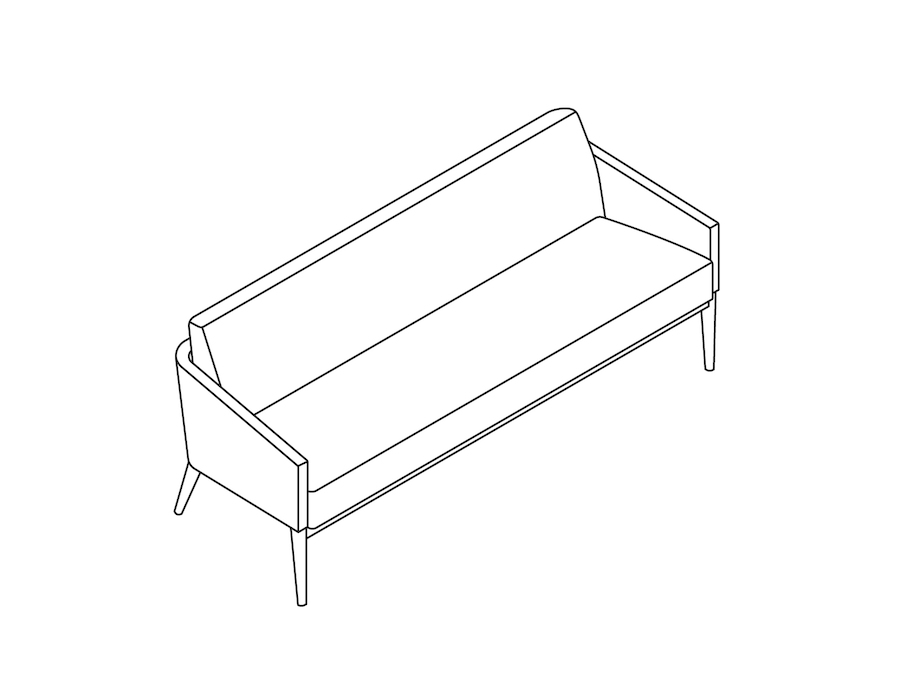 A line drawing - Nemschoff Palisade Sofa–Closed Arm
