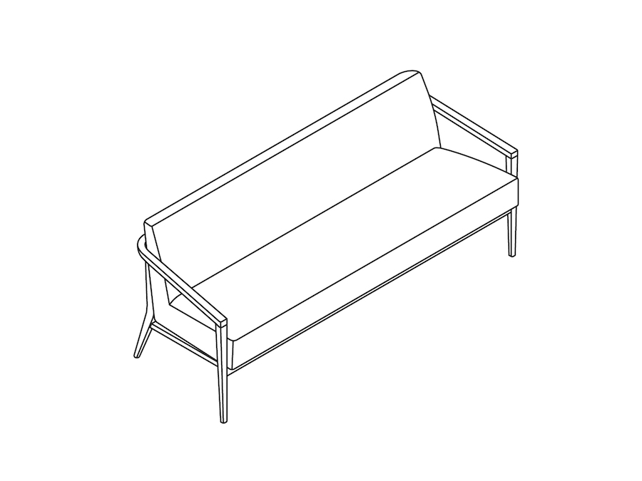 A line drawing - Nemschoff Palisade Sofa–Open Arm