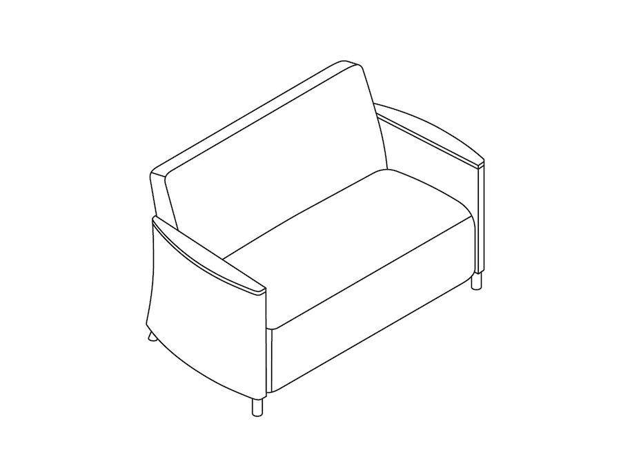 A line drawing - Nemschoff Pamona Sofa–2 Seat
