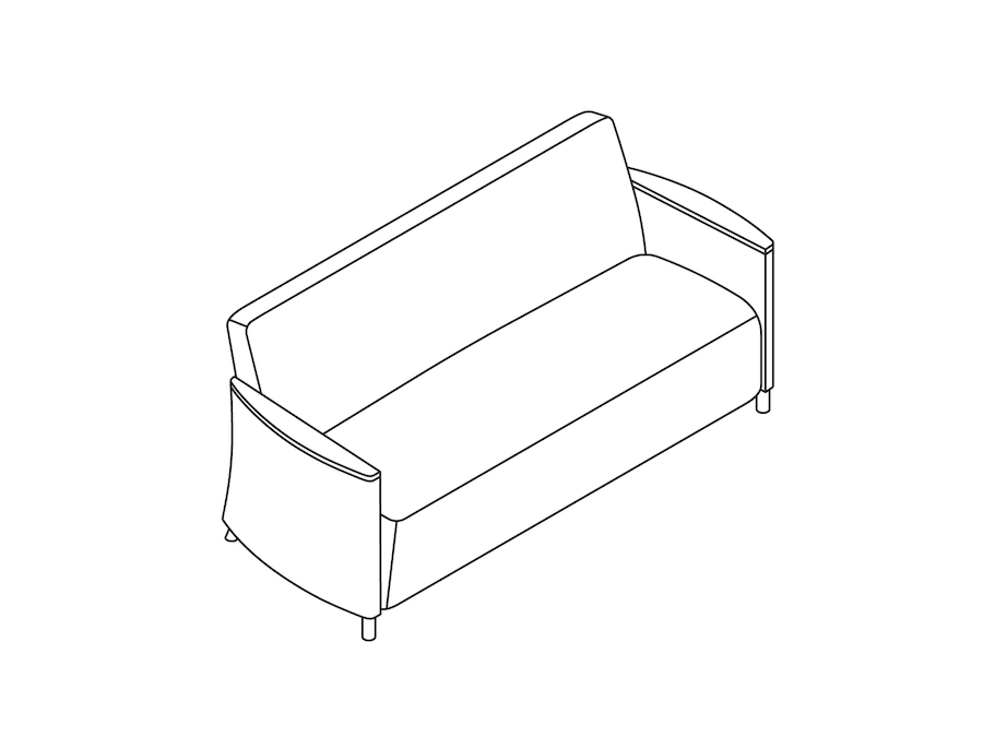 A line drawing - Nemschoff Pamona Sofa–3 Seat