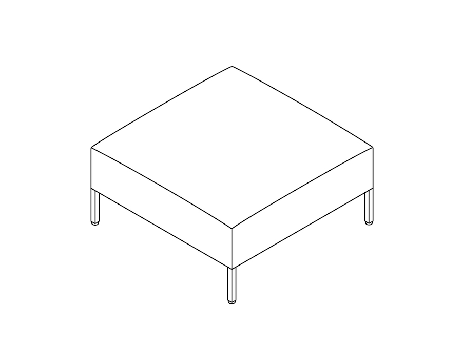 A line drawing - Nemschoff Riva Bench–Square–Large