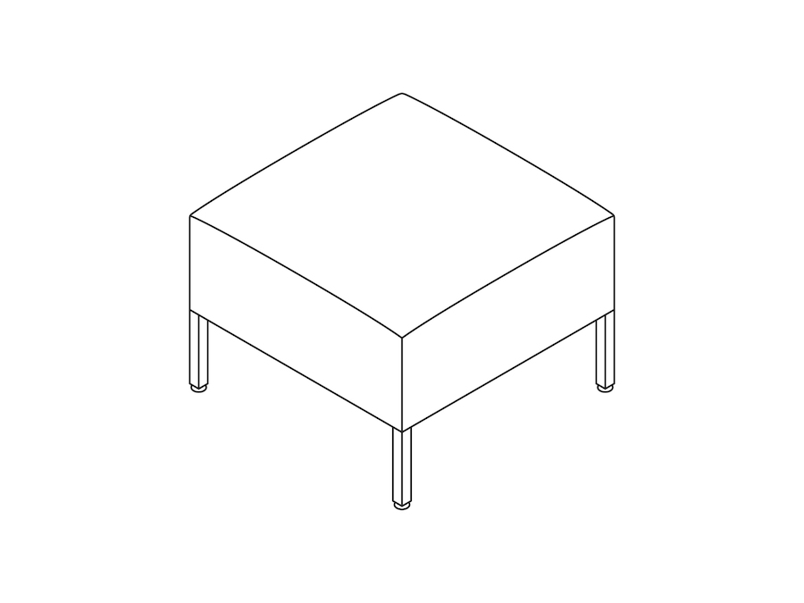 A line drawing - Nemschoff Riva Bench–Square–Small
