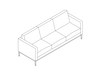 A line drawing - Nemschoff Riva Sofa–3 Seat