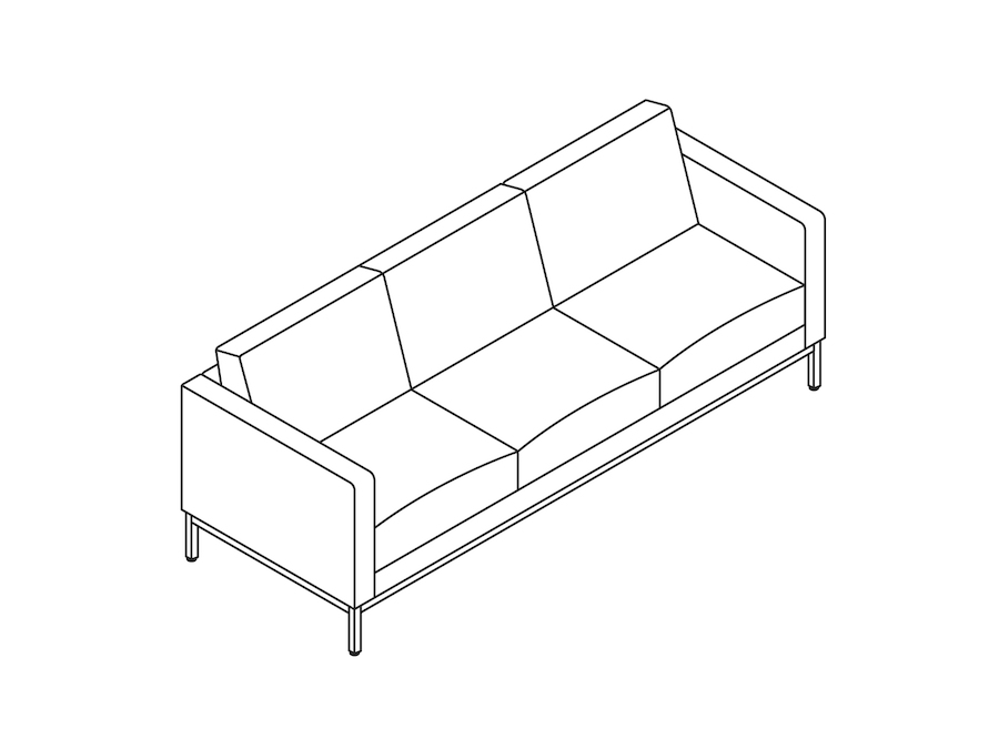 A line drawing - Nemschoff Riva Sofa–3 Seat
