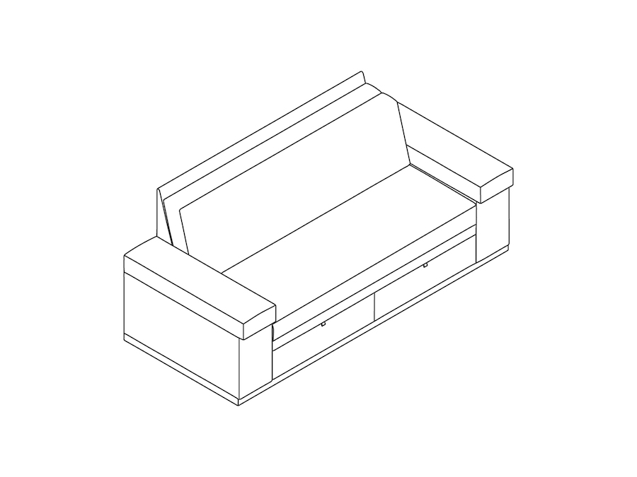 Nemschoff SleepOver Flop Sofa–Flush Arm Storage–Plinth Base–Under-Seat ...
