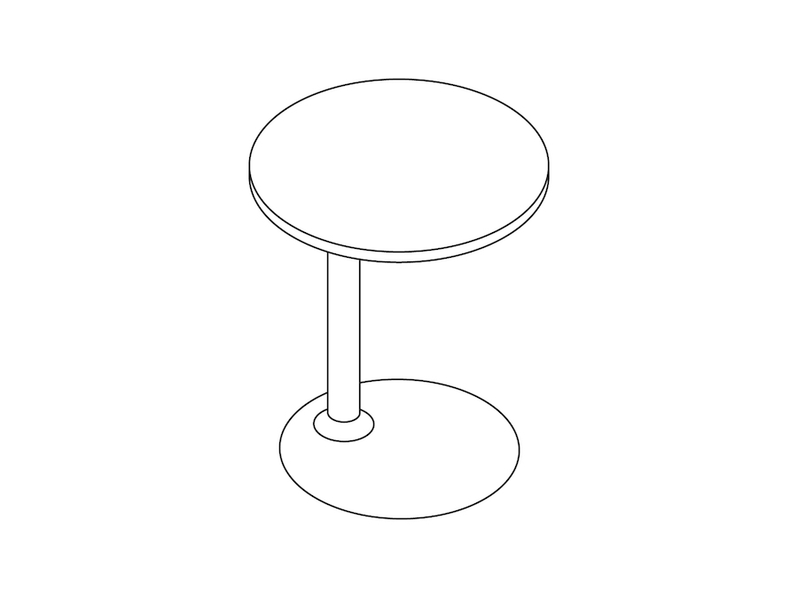 A line drawing - Nemschoff Steps End Table–Round–Offset Base