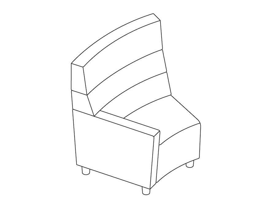 A line drawing - Nemschoff Steps Inside Wedge–High Back–Left Arm