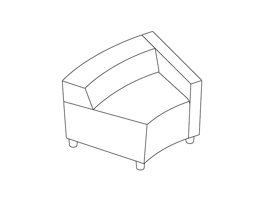 A line drawing - Nemschoff Steps Inside Wedge–Low Back–Right Arm