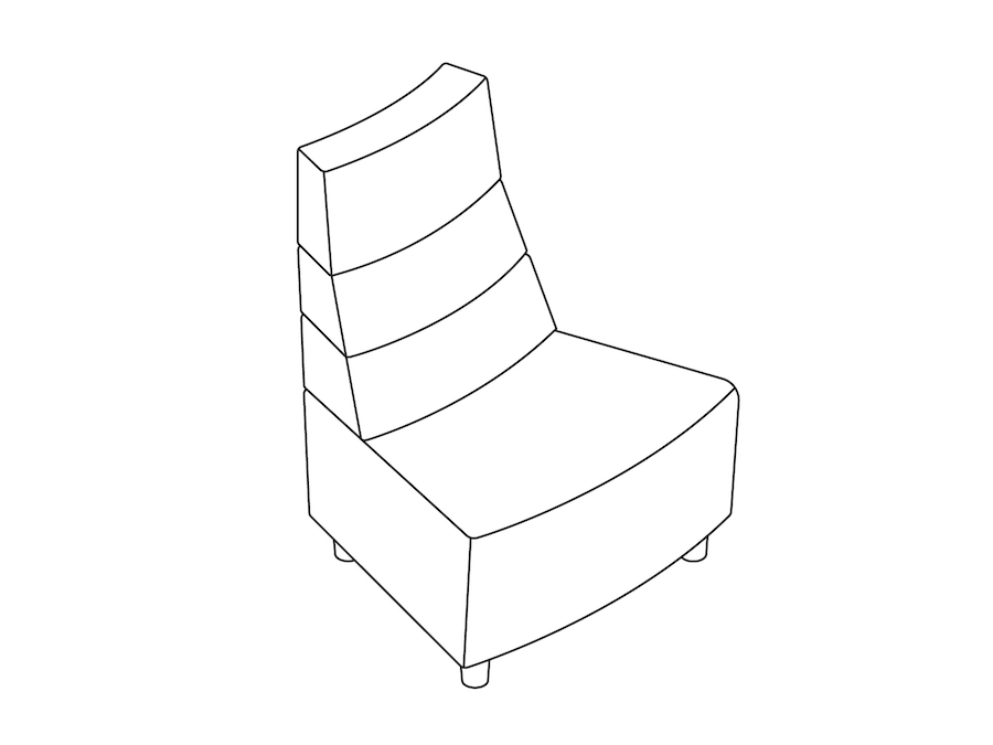 A line drawing - Nemschoff Steps Outside Wedge–High Back–Armless