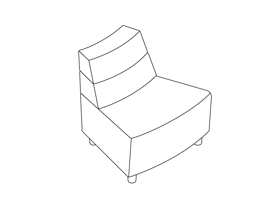A line drawing - Nemschoff Steps Outside Wedge–Mid Back–Armless