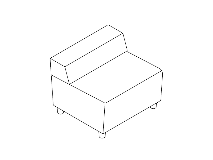 A line drawing - Nemschoff Steps Straight Seat–Low Back–Armless