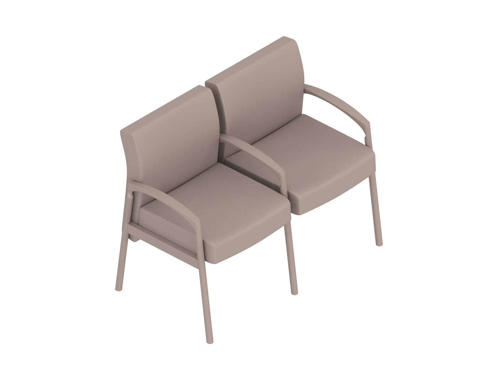 A generic rendering - Nemschoff Valor Multiple Seating-Divider Arm and Leg-2 Seat