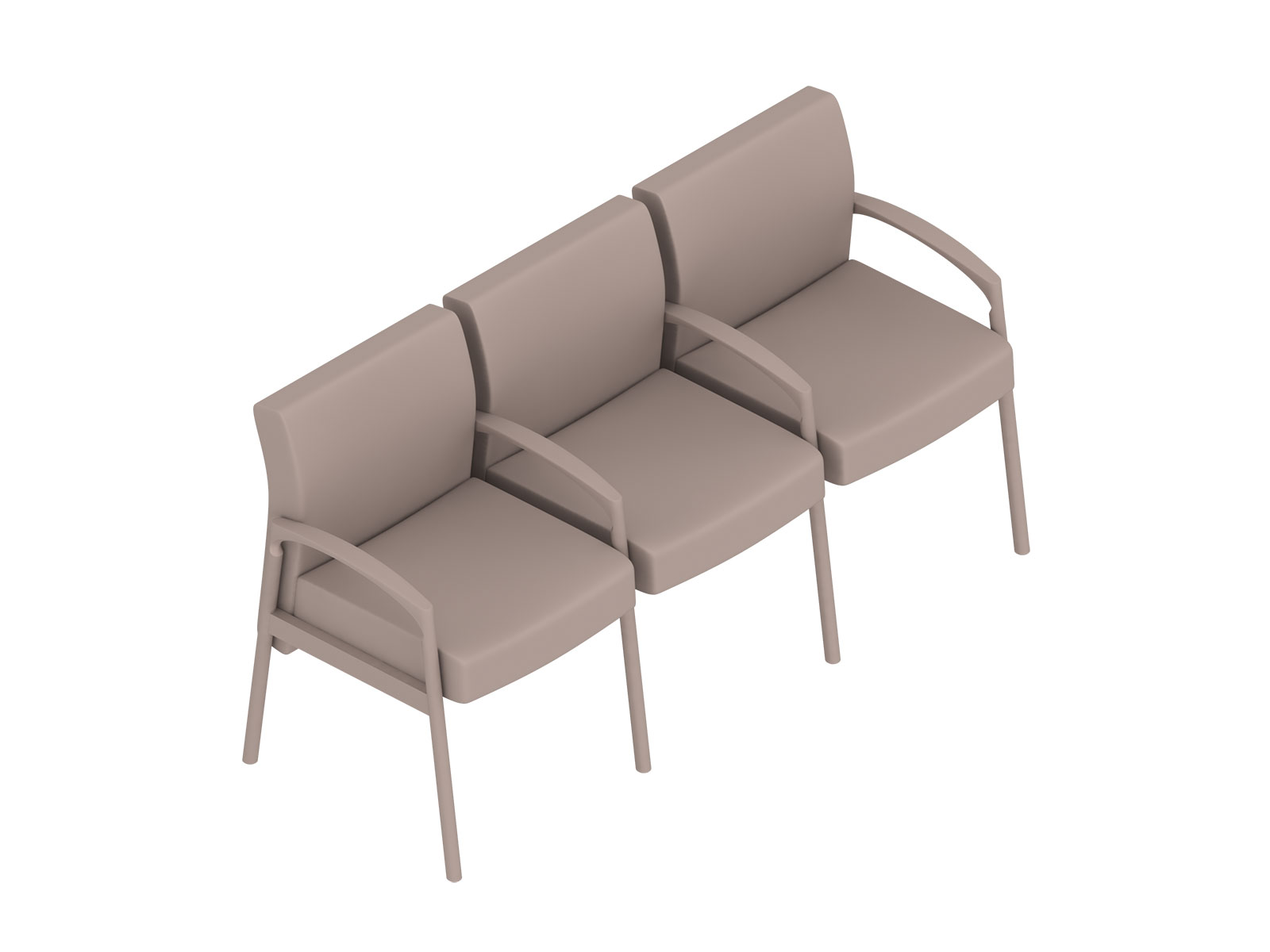 A generic rendering - Nemschoff Valor Multiple Seating-Divider Arm and Leg-2 Seat