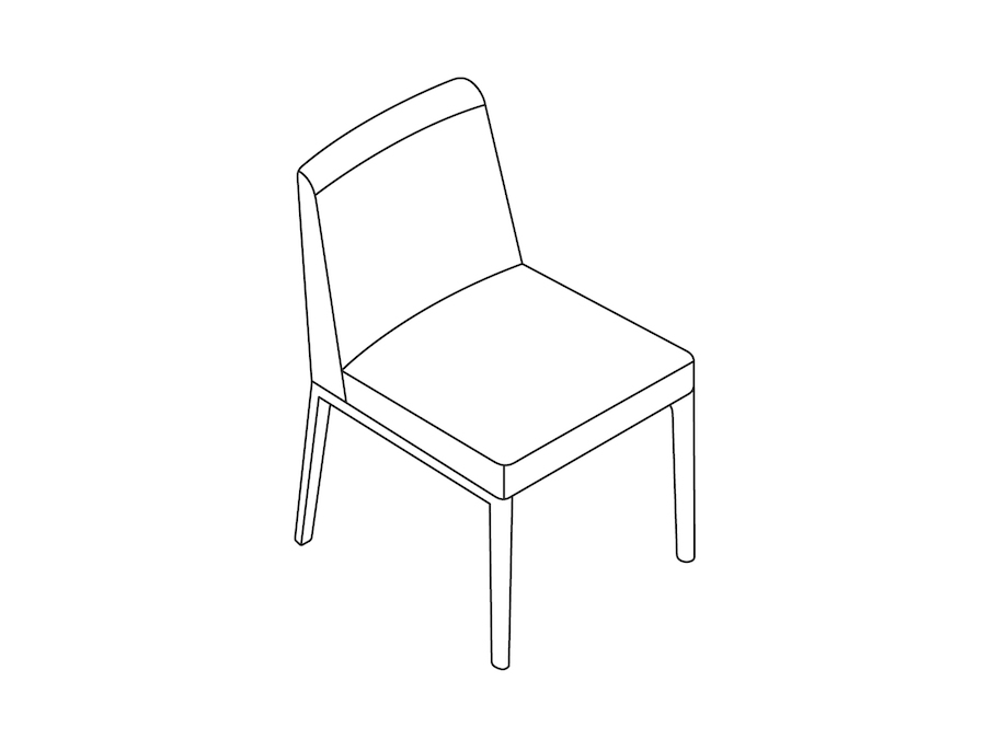 Een lijntekening - Nessel-stoel–Zonder armleuningen