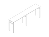 A line drawing - OE1 Communal Table–Bar Height–2 Piece–Single Sided