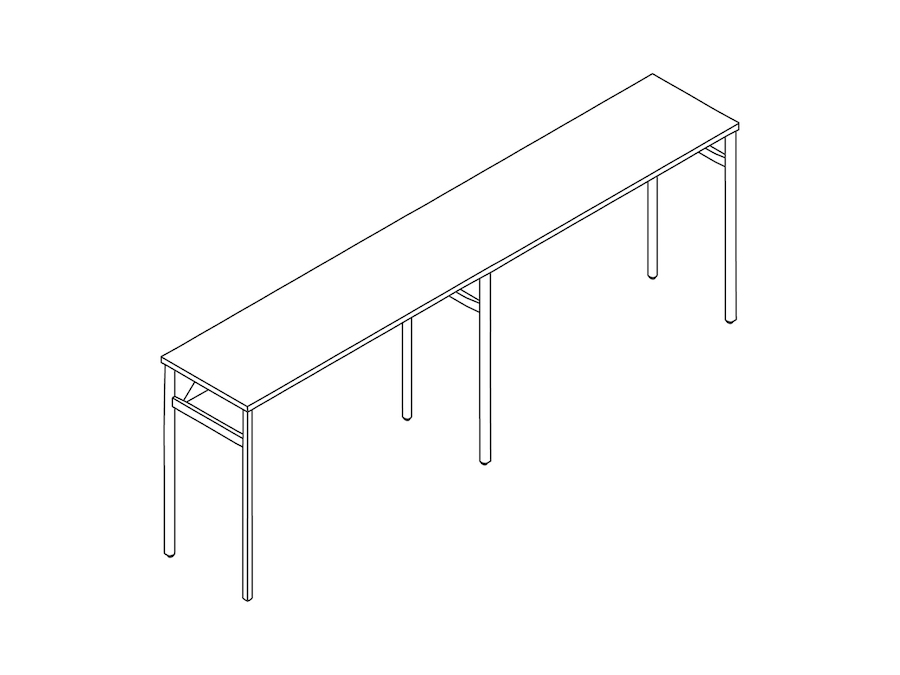 Um desenho de linha - Mesa comunitária OE1–Altura para bar–2 peças–Face única