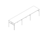 A line drawing - OE1 Communal Table–Bar Height–3 Piece–Double Sided