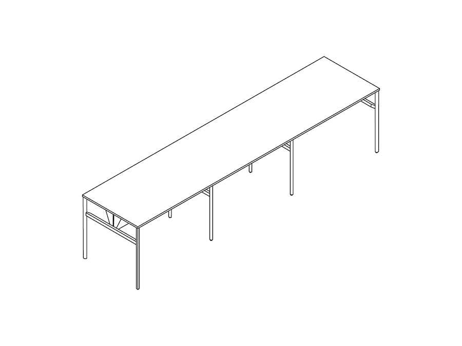 A line drawing - OE1 Communal Table–Bar Height–3 Piece–Double Sided
