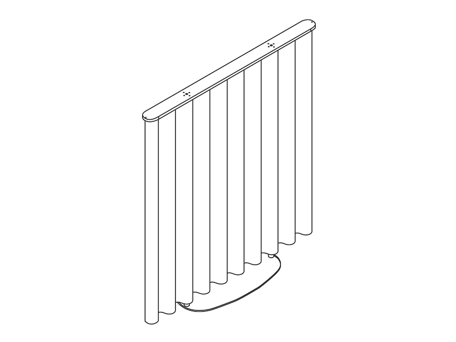 A line drawing - OE1 Freestanding Curtain–Straight