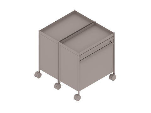 Uma renderização genérica - Trolley-Carrinho de armazenamento OE1–Duplo–Com rodízios