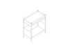 A line drawing - OE1 Storage Trolley–Individual–Freestanding