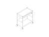 A line drawing - OE1 Storage Trolley–Individual–Mobile