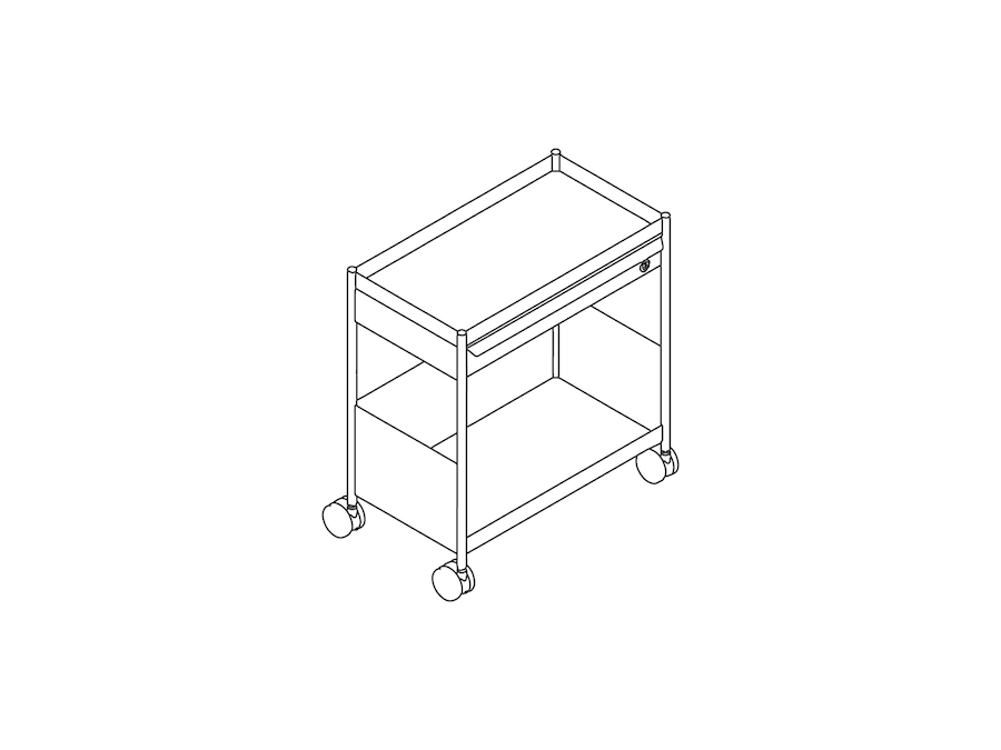 Un dibujo - Carrito de almacenamiento OE1–Individual–Móvil