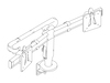A line drawing - Ollin Monitor Arm–Dual Bar