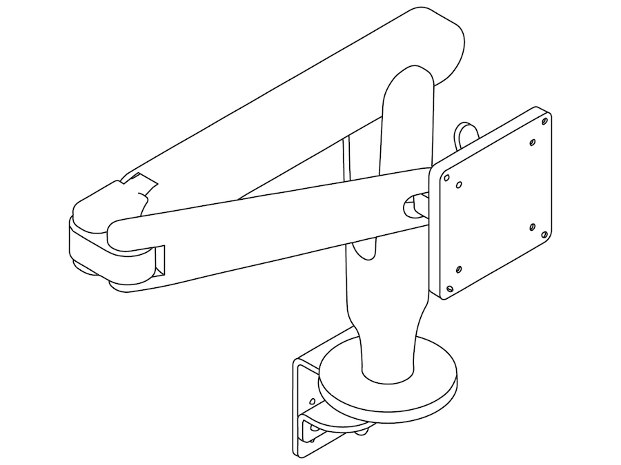 A line drawing - Ollin Monitor Arm–Single