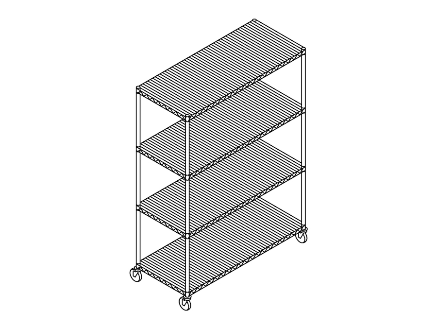 A line drawing - Open Wire Shelving